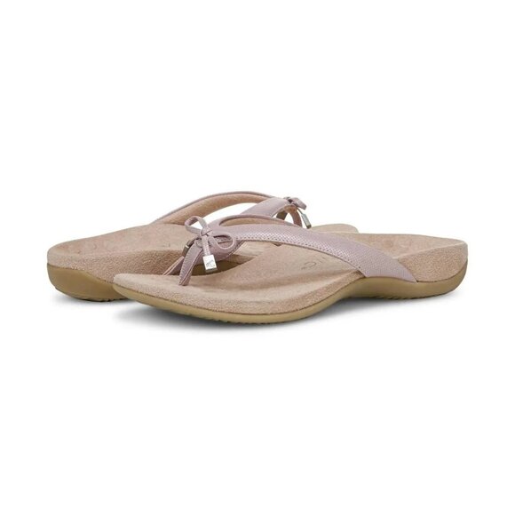 Vionic Women's Bella Toe Post Sandals Magnolia Leather Sandals - Picture 3 of 7